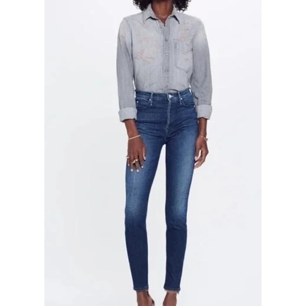 MOTHER Stunner Ankle High-Rise Skinny Jeans in The Royal Treatment